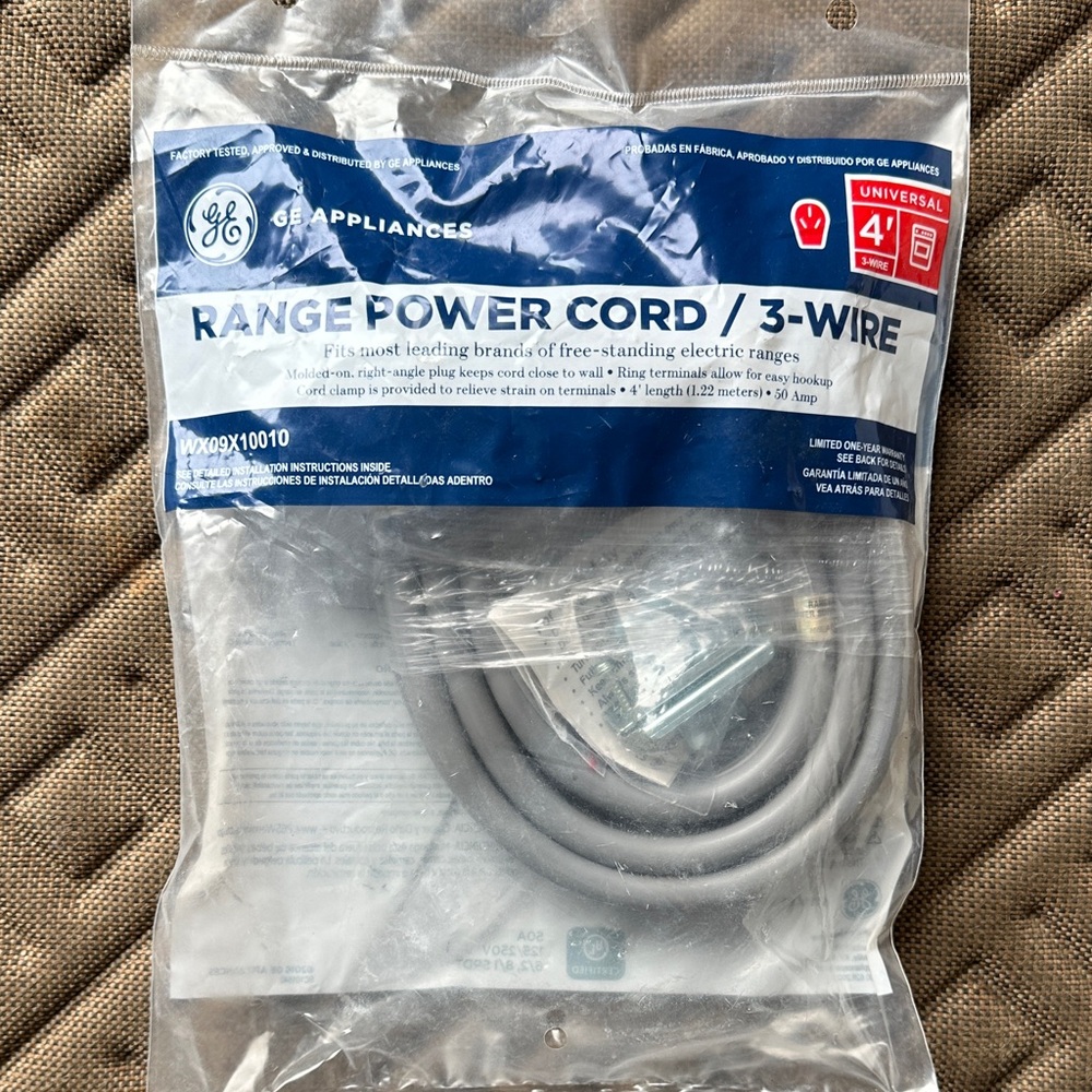 GE Range Power Cord 3-Wire - Gray